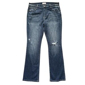 KanCan Essentials Womens sz 15 31 Bootcut Jeans Distressed Medium Wash Denim